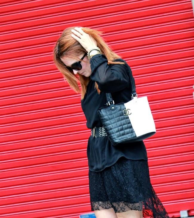 Lace and chiffon overlay