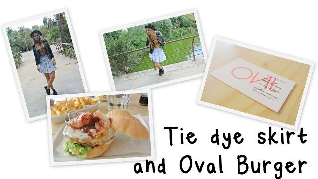 TIE DYE SKIRT AND OVAL BURGER