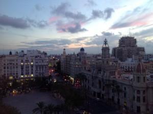 vistas de Valencia desde Ático Ateneo lounge La noche más rosa de Valencia