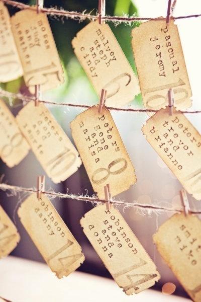 tarjetas de ubicacion para boda vintage