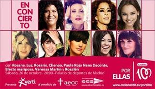 Rosana, Luz, Rosario, Chenoa y más cantan este sábado en Madrid contra el cáncer de mama