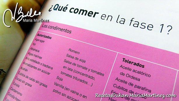 Condimentos permitidos dieta Dukan (desde Ataque)