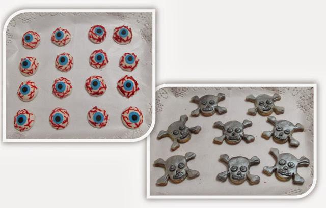 GALLETAS  DE   HALLOWEEN, OJOS Y CALAVERAS
