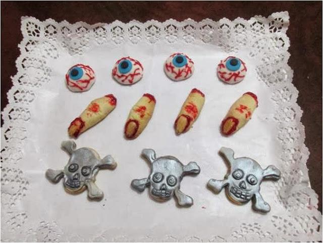 GALLETAS  DE   HALLOWEEN, OJOS Y CALAVERAS