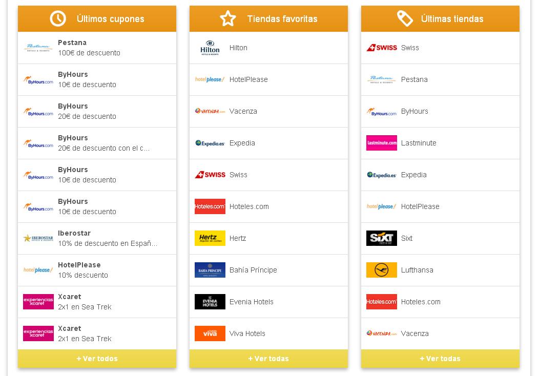 AhorraViajes Menu Pagina Principal