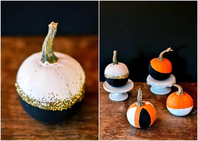 DIY.....CALABAZAS PINTADAS CON PURPURINA