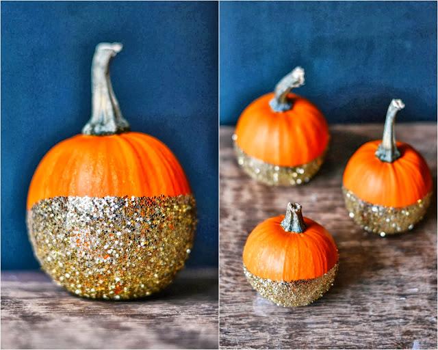 DIY.....CALABAZAS PINTADAS CON PURPURINA