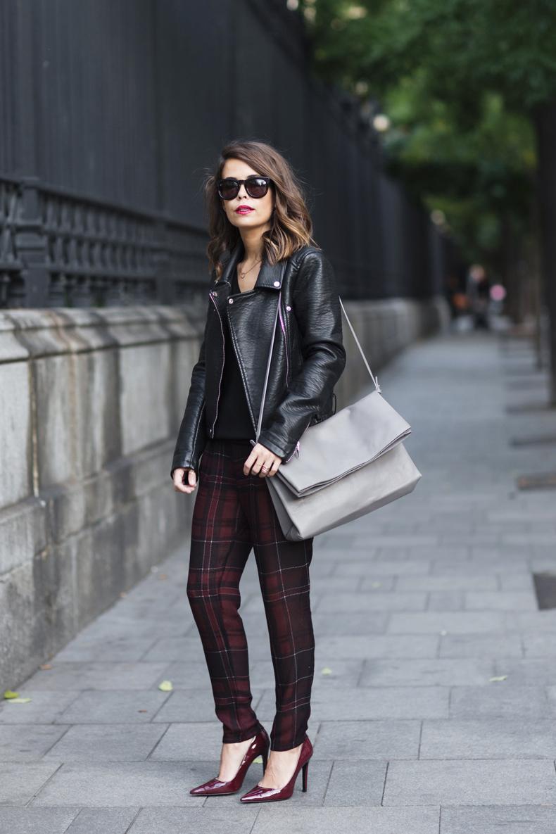 collagevintage outfit checked trousers