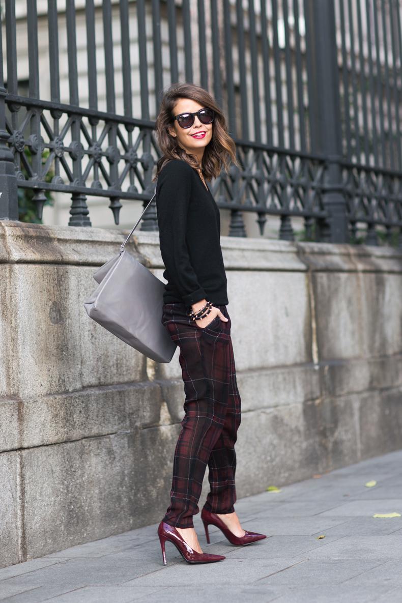 collagevintage outfit checked trousers