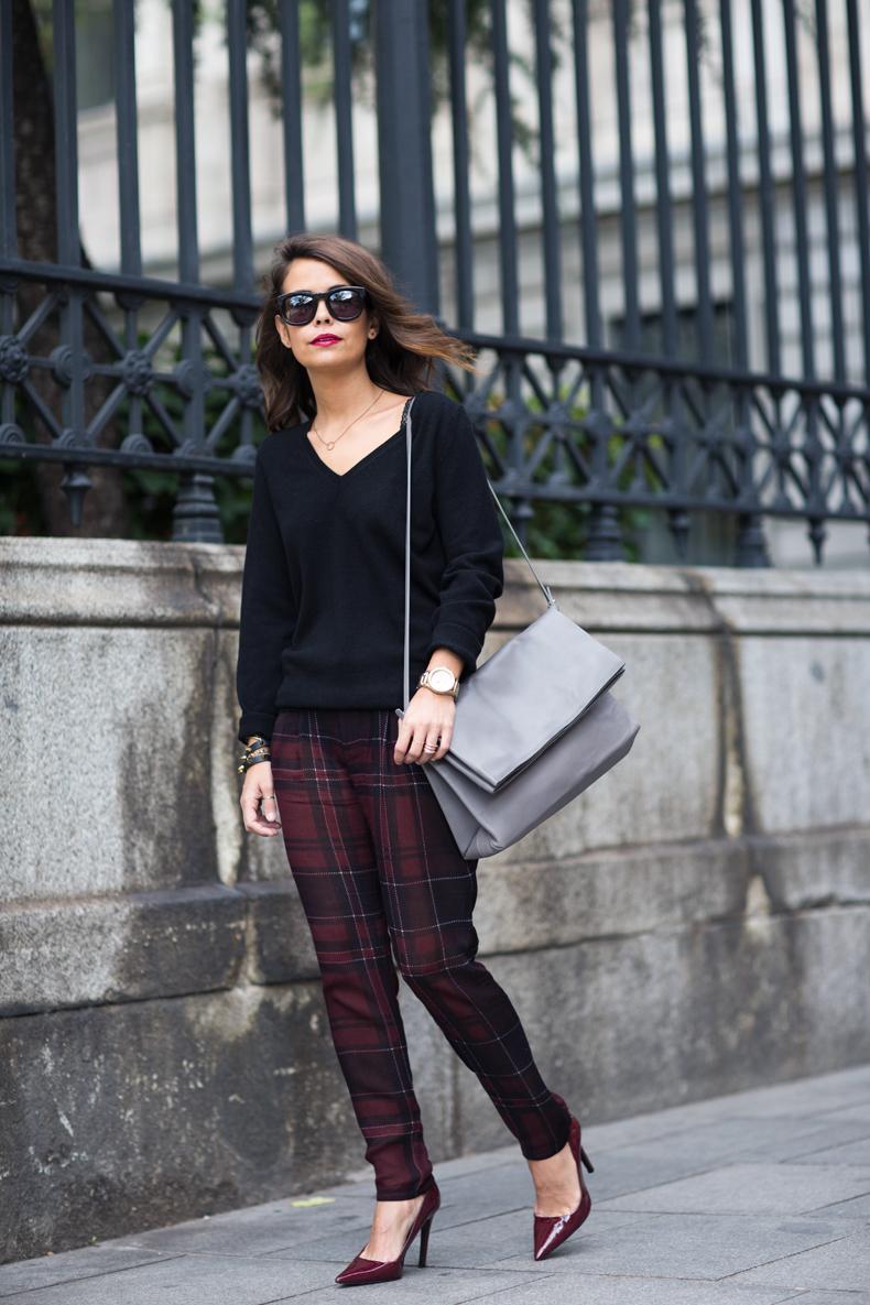 collagevintage outfit checked trousers