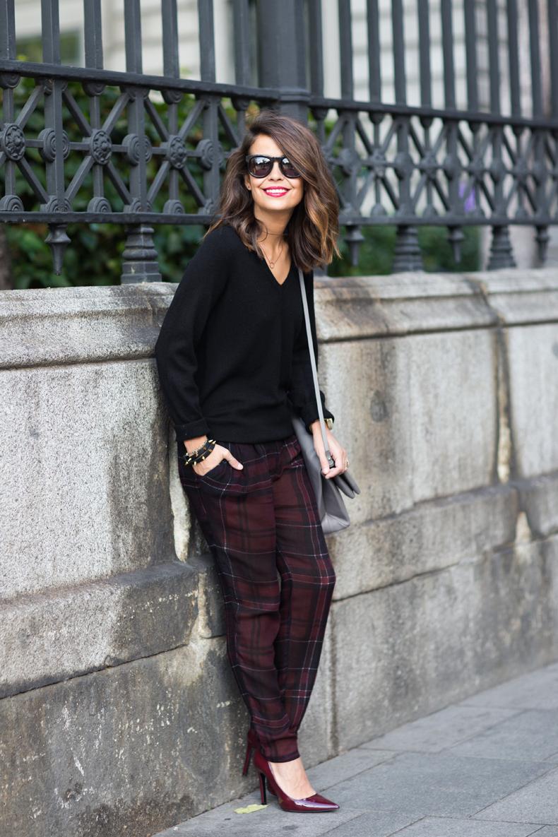 collagevintage outfit checked trousers