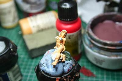 Pintura de los ojos de la esclava de negro