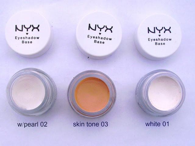 Prebases  de sombras Nyx (swatches)