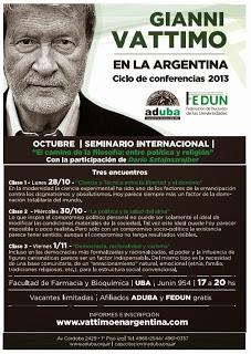 Gianni Vattimo en Argentina - Ciclo de conferencias 2013