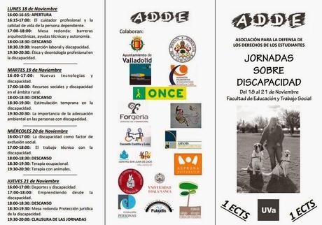 Jornadas sobre Discapacidad en la Universidad de Valladolid Jornadas sobre Discapacidad en la Universidad de Valladolid