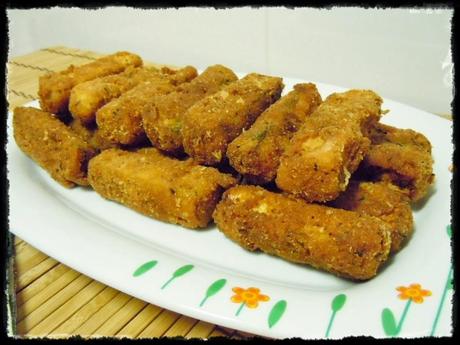 Palitos de calabacín con salsa de piñones 5#Asaltablog
