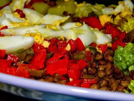 ENSALADA TIBIA DE LENTEJAS, ASALTANDO A GASTROADIKTA
