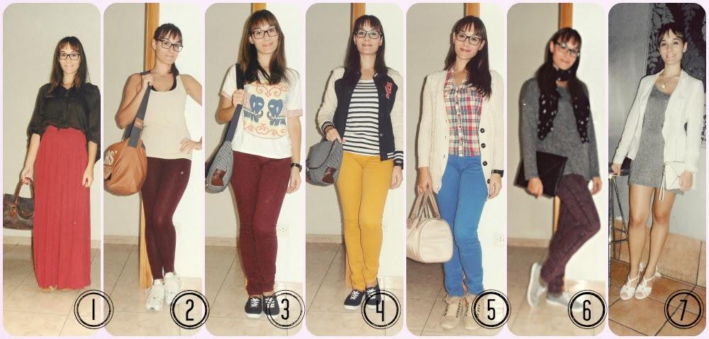 daily outfits, falda larga, marrón, look gym, color mostaza, burgundy, oriflame, beisbolera, tartan, look fiesta, look diario, morado, azul klein, gris, navy, stradivarius, primark, CyA, springfield, pinkie, 