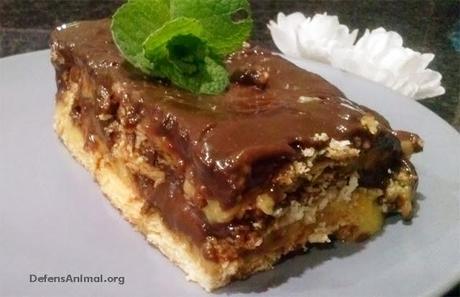 Tarta vegana de crema y chocolate