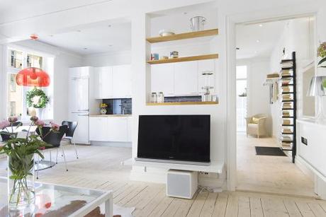 sillas 7 jacobsen lampara kartell estilo nórdico escandinavo diseño interiores diáfano abierto decoración planta abierta diáfna decoración nórdica decoración muebles de diseño decoración ikea cocinas blancas abiertas modernas blog decoración diseño interiores nórdico 