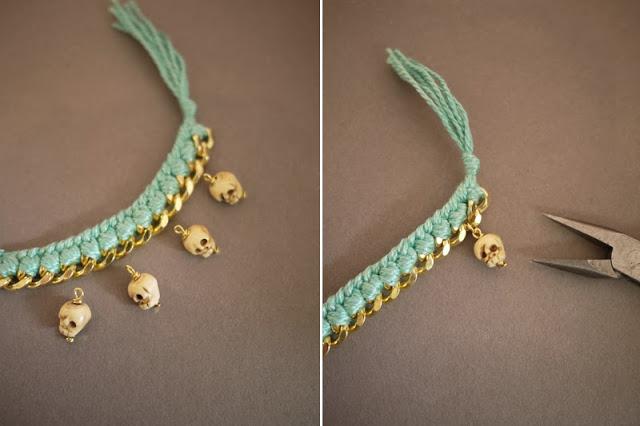 DIY....PULSERA CON CALAVERAS