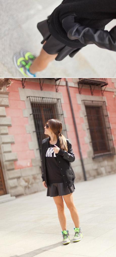 street style barbara crespo simple sweatshirt black outfit nike C&A madrid street style barbara crespo simple sweatshirt black outfit nike C&A madrid