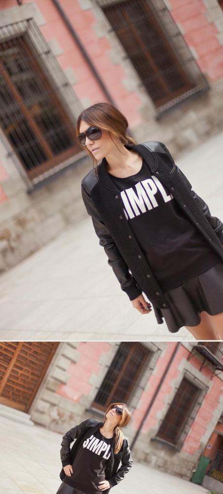 street style barbara crespo simple sweatshirt black outfit nike C&A madrid