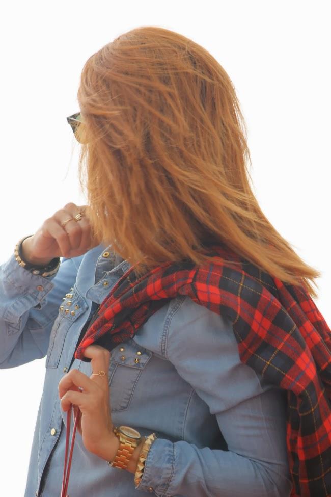 Tartan and ripped jeans