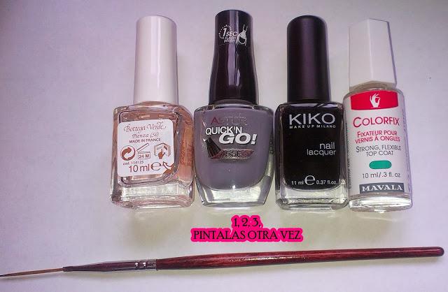 Reto de los Colores. Gris / Manis de Halloween. Gato negro