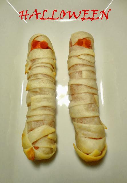 Momias de salchichas. Recetas para Halloween.