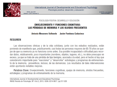 Envejecimiento y Funciones Cognitivas - Mesonero y Fombona