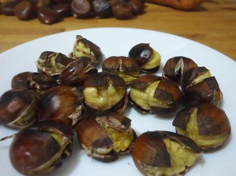 receta de castañas asadas