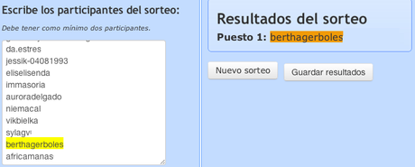Resolución Sorteo Dawanda.