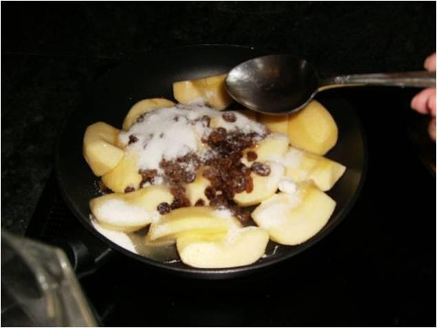 CRUMBLE DE MANZANAS Y PASAS