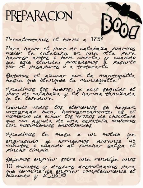 Bizcocho de Calabaza. Genial para Halloween!!!