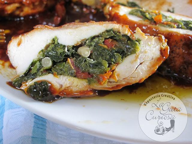 PECHUGAS DE POLLO RELLENAS DE ESPINACAS