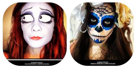 Algunos de la maquillajes subidos a la web para concursar Moda Halloween: Mi selección de Moda, Maquillaje, Nail Art y algo más
