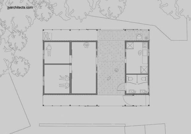 Vivienda de bajo costo con contenedores.