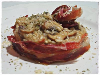 Risotto de Champiñones Portobello con Jamón Ibérico
