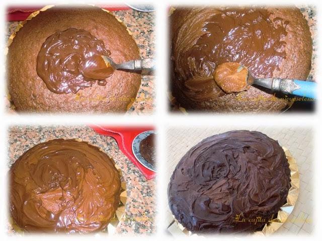 Tarta de vino y tres chocolates