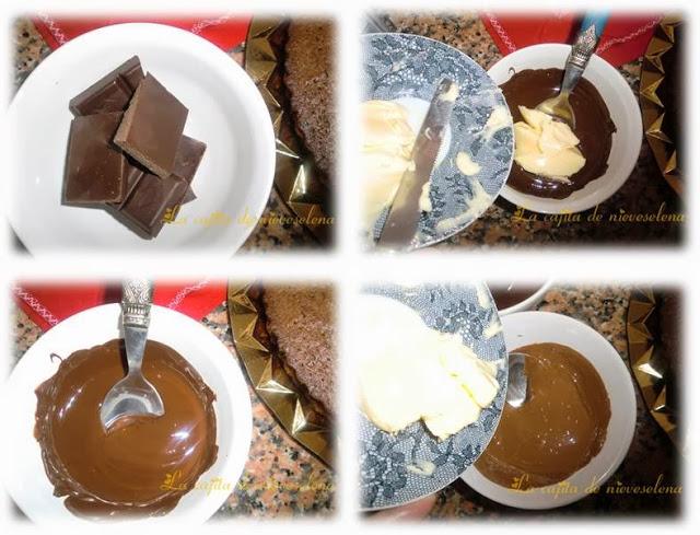 Tarta de vino y tres chocolates