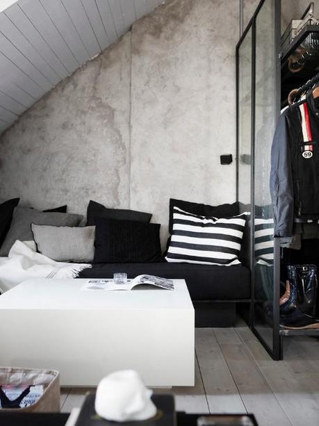 Un atico escandinavo frio e industrial