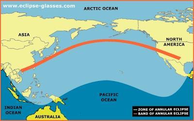 Eclipse anular de Sol ésta tarde, visible zona del Pacífico