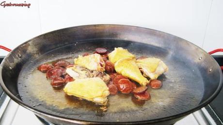 Arroz con pollo y chorizo