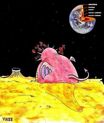 Puede ser algo así como un dragón rosa estornudando sangre mientras toma el fresco en la superficie lunar...