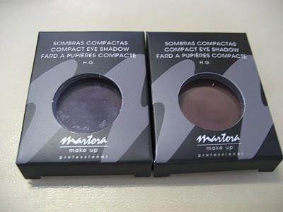 Swatches sombras Martora y corrector blanco