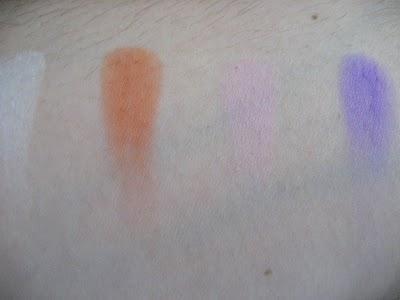 Swatches sombras Martora y corrector blanco