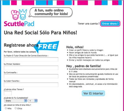 Scuttlepad: red social para niños