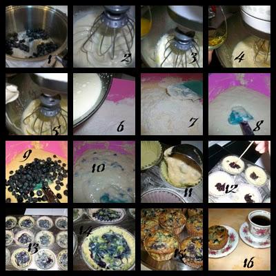 Muffins de arándanos azules