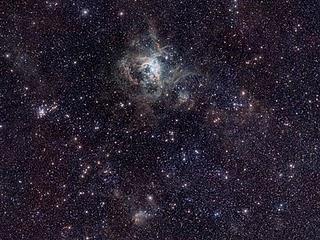 Fotografía de la Nebulosa de la Tarántula obtenida con el telescopio VISTA